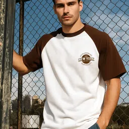 Men Typography Round Neck Pure Cotton White, Brown T-Shirt-image-41
