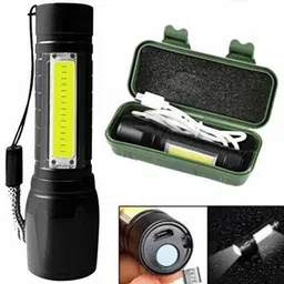 nhp traders Portable Pocket Size Mini LED Flashlight, USB Rechargeable Zoomable lamp for Camping, Fishing ,Light with 3 Modes Adjustable for Emergency and Activities EDC Torch (Black : Rechargeable) Torch-picture-12