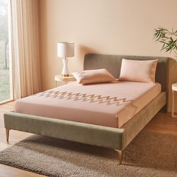 DDecor Pink & Silver-Toned 180 TC King Bedsheet with 2 Pillow Covers-picture-16