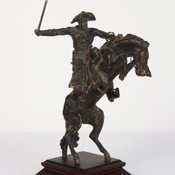 Exotic India Brown The Bronco Buster Statue Idol Wooden Showpiece-picture-18