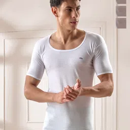 LUX VENUS Men Pack Of 4 Round Neck Pure Combed Cotton Innerwear Vests VENUS_WH_RNS_80_4PC-picture-18