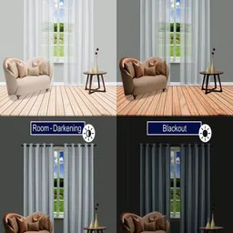 BELLA TRUE White & Blue Set of 2 Quirky Room Darkening Window Curtain image 4