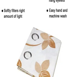 Aura Flowrish Gold-Toned & White 2 Pieces Floral Printed Window Curtains image 2