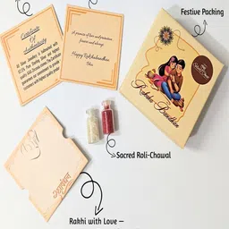 Silver Chest 925 Sterling Silver Thread Rakhi With Roli Chawal & Greeting Card image 3