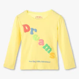 kg frendz Girls Typographic Print Regular Fit Round-Neck T-Shirt image 1