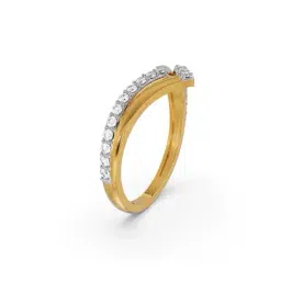 emori Women Yellow Gold Divine V Lab Grown Diamond Ring image 2