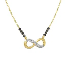 emori Women Yellow Gold Infinity Lab Grown Diamond-Studded Mangalsutra image 3