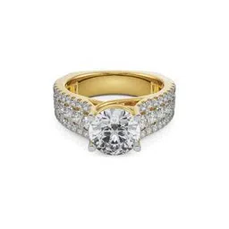emori Women Yellow Gold Solitaire Band Lab Grown Diamond Engagement Ring-picture-31