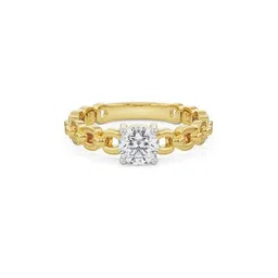 emori Women Yellow Gold Chain Solitaire Lab Grown Diamond Ring image 1