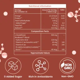 Neuherbs Glutathione 600 mg Effervescent Tablets with NeuBoost (Orange Flavour) | 15 Tablets For Healthy & Glowing Skin | Enriched with Vitamin C, Hyaluronic Acid, Vitamin E & B7 image 3