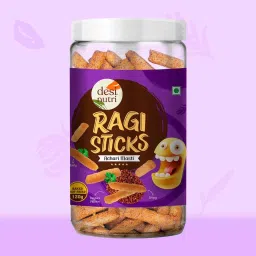 Desi Nutri Ragi Sticks Achari Masti | Ready to Eat Ragi Sticks Achari Masti | Snacks | Ragi Sticks Achari Masti - 120 GMS | Rich in Iron & Protein-image-93