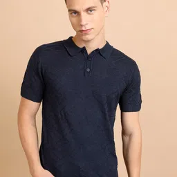 HIGHLANDER Self Design Polo Collar Cotton T-shirt-picture-42