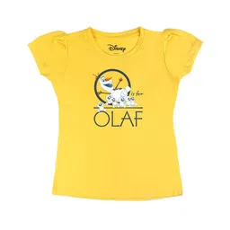 Disney by Wear Your Mind Girls Yellow Printed V-Neck T-shirt-picture-38