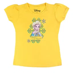 Disney by Wear Your Mind Girls Yellow Printed Extended Sleeves T-shirt-picture-20