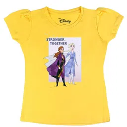 Disney by Wear Your Mind Girls Yellow Printed T-shirt-picture-16