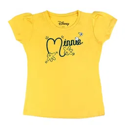 Disney by Wear Your Mind Girls YellowBlack Minnie Mouse Printed Pure Cotton T-shirt-picture-20