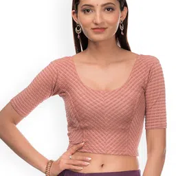 Bindigasm's Advi Striped Stretchable Saree Blouse image 1