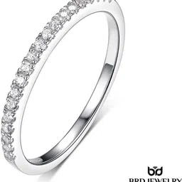 925 Graceful Sterling Silver Cubic Zirconia Ring Indian Size - 12, US-6 Sterling Silver Cubic Zirconia Rhodium Plated Ring-image-16
