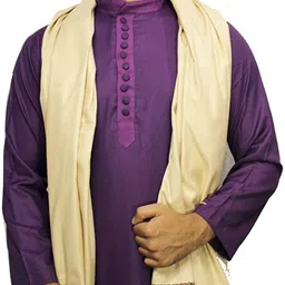 Hometail Wool Solid, Striped Men Shawl image 5