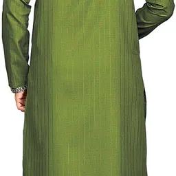 vibhuti Men Solid Cotton Blend Straight Kurta image 2