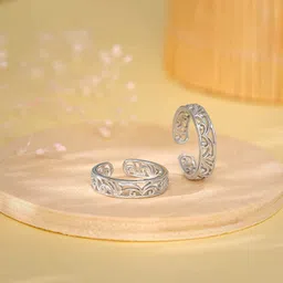giva Sterling Silver Zircon Rhodium Plated Toe Ring-picture-17