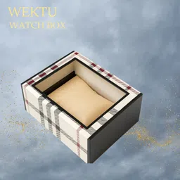 wektu Luxury Watch & Jewelry Storage Box/Multipurpose Use/WhiteAndChek/35 Watch Box-picture-12