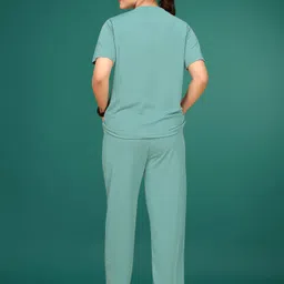 sakarmaa Women Top & Pyjama Set Green Solid image 2