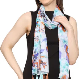 mss fashion Printed Chiffon Women Multicolor Scarf, Stole, Fancy Scarf image 3