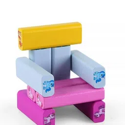 mj traders Educational Wooden Stacking Tumbling Tower Zenga Blocks (54 PCS AND 1 PC DICE ) image 5