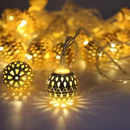 nexify 10 LEDs 3 m Gold Steady Ball Rice Lights image 2
