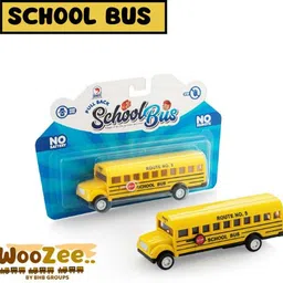 woozee SCHOOL BUS WITH PULL BACK ACTION DOORS OPENABLE MINIATURE TOY FOR KIDS-picture-26