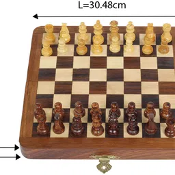 desi toys Handcrafted Foldable Magnetic Chess Board Set Chumbak Satranj 12 inches 5.08 cm Chess Board image 5