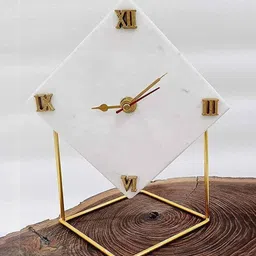 home arte White Diamond Marble Table Clock image 5