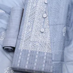 meena bazaar Unstitched Cotton Blend Salwar Suit Material Embroidered-picture-10