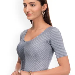 Bindigasm's Advi Striped Stretchable Saree Blouse image 3