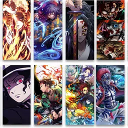 veenshi set of 12 demon slayer wall poster for room anime posters (size_12x4.5 inch) Paper Print-picture-12