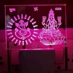 gojeeva 3D Illusion LED Light Night Lights for 7 Colors Led Changing Lighting Bedroom Decoration Decorative Lighting Gifts for Boys Girls Kids Baby Friends Diwali special Laxmiji Ganeshji Combo design night lamp Night Lamp Night Lamp-picture-11