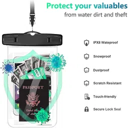 eays Pouch for All Smartphone, Cell Phone case All Mobile Phones, Swimming Underwater rain image 3