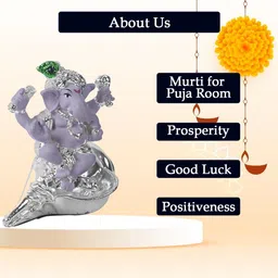 devanix Decorative Silver Plated Resin Meditating Shiv Ji Showpiece for Home Décor Decorative Showpiece-7.6 cm image 4