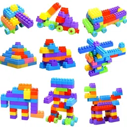kidsbuddy DIY Plastic Building Blocks for Kids 50+ Pcs image 4