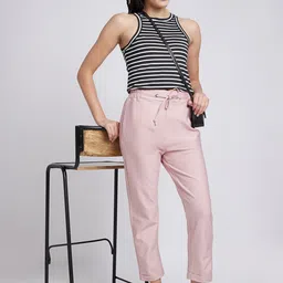 spykar Women Solid Pink Track Pants image 4