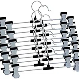 shabd Adjustable Width Clip Hangers with Strong Grip for Skirts Steel Trousers Pack of 5 Hangers For Trousers-picture-26