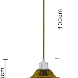 glowhere Yellow Glass Industrial Pendant Light | Retro Edison Hanging Lamp for Home Pendant Lamp Ceiling Lamp image 3