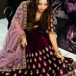 nj fashion Embroidered Semi Stitched Lehenga Choli image 2