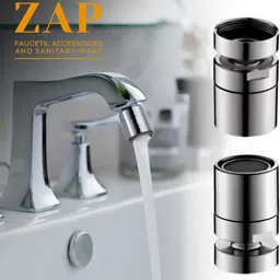 zap X-FLOW 360 Degree Rotatable Universal Fit Aerator Water Saving Foam Flow Chrome Finish Faucet Nozzle image 3