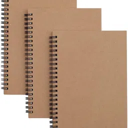 innaxa A5 Spiral Notebooks Blank Pages,Brown Cover Journal, diary A5 Notebook Blank 100 Pages-picture-47