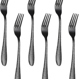 oicia Nw1_Black Small Cake Dessert Appetizers Fork Stainless Steel Fruit Fork Set-picture-22