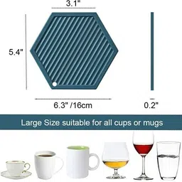 pepplo Pvc Coaster C-D Triangle-Red_4,Pack of 4 Silicone Trivet image 5