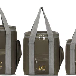 loyal choice Lunch bag Dark green 3 convenient sizes combo for lunch bag for men & women. Waterproof Lunch Bag-picture-14