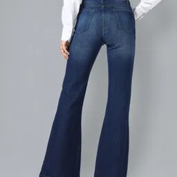 flying machine Women Flared Mid Rise Blue Jeans image 5